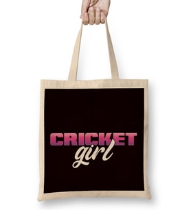 Cricket Girl Cricketer Bowler Pitch Ball Bat Game-1 Bez Çanta Uzun Saplı