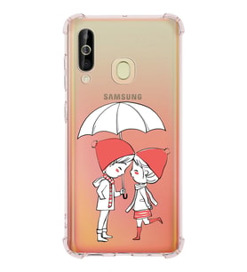 Samsung Galaxy A60 Uyumlu Köşe Korumalı Antişok Kapak Aşk Tasarımlı Şeffaf Silikon Kılıf