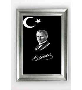 Gümüş Çerçeveli Atatürk Tablo a290