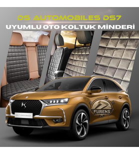 Ds Automobiles DS7 Antrasit Renk Tay Tüyü Cepli & Terletmez Sırtlı Oto Koltuk Minder Seti - Koltuk Koruma Kılıfı (ÖN & ARKA TAM SET)