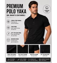 LUXIC CORE Erkek Polo Yaka Tişört Likralı Pike Kumaş Slim Fit