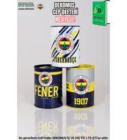 "DEKOMUS CEP DEFTERİ HEDİYELİ"  YENİ SEZON LİSANSLI FENERBAHÇE METAL KUMBARA (Krem)