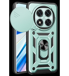 Pilelistore   Xiaomi Redmi Note 14 Pro 4G Kılıf Pars Lens Yüzüklü Silikon - Yeşil
