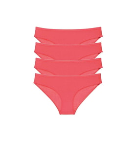 Mulvxbrf Brf02 4 Adet Süper Eko Set Likralı Kadın Slip Külot Kırmızı (Mulvix)