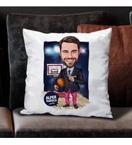 Kişiye Özel Basket Koçu Erkek Karikatürlü Yastık