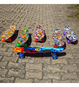 KAYKAY IŞIKLI 55 CM ŞEFFAF TEKERLEKLİ