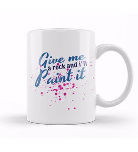 Artistic Give Me a Rock And I'll Paint It Painter Kupa Bardak Porselen