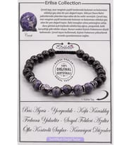 Sertifikalı AAA+ Kalite Gerçek Obsidyen - Çeroit Taşı Bileklik - Ayarlamalı (Mor)
