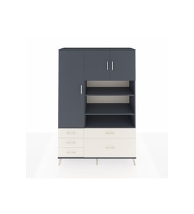 Hyperion Dolap 9 Raflı 5 Çekmeceli 3 Kapaklı 132x44x195 Antrasit-Antrasit/Aytaşı