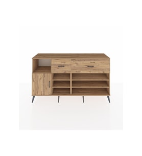 Kronos Konsol 6 Raflı 2 Çekmeceli Tek Kapaklı  176x59x99 Çam-Çam