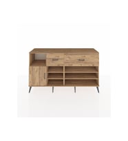 Kronos Konsol 6 Raflı 2 Çekmeceli Tek Kapaklı  176x59x99 Çam-Çam