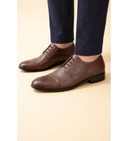 Trendyshose 106 Kaucuk Taban Erkek Doğal Deri Ayakkabı (KAHVE)