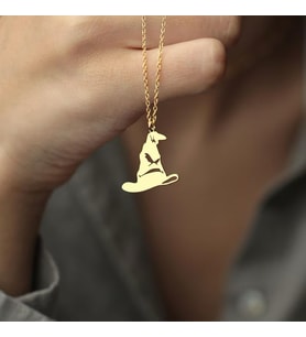 Kişiye Özel Harry Potter Seçmen Şapka Kolye 925K Gümüş (Gold)