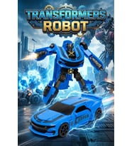 Transformers Robota Dönüşen Mavi Spor Araba - Hareketli Figür Oyuncak (18 cm)