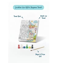 Atlı Karınca Temalı Çocuk Boyama Tuvali – Şövalesiz Eğitici Boyama Seti 20x20 cm
