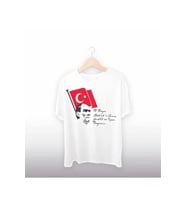 19 Mayıs Atatürkü Anma Gençlik Ve Spor Bayramı Baskılı Oversize T-shirt - Beyaz