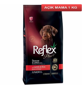 Reflex Plus Kuzulu Orta Büyük Irk Yavru Köpek Maması 1 Kg AÇIK