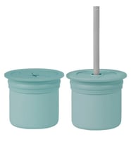 Oioi Ham+hüp Pipetli Silikon Bardak Seti Aqua Green / Powder Grey
