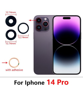Tkgz İPhone 14 PRO 3LÜ Arka Kamera Camı Lens Yapışkanlı
