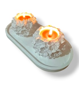 Çiçek Desenli Tealight uyumlu Mumluk seti