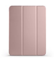 Apple iPad Pro 11 2024 Uyumlu Zore Smart Cover Kalem Bölmeli Standlı 1-1 Kılıf (Rose Gold Altın)