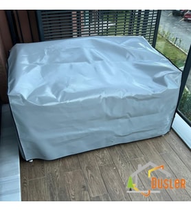 Bahçe İkili ve Üçlü Koltuk Mobilya Koruma Kılıfı Su Geçirmez Gri Polyester Branda 200x80 cm 1 Yıl Garanti