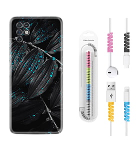 INFINIX Note 11 Pro Note 10 Hot 9 Play Kılıf Kablo Koruma Spiral Silikon Foid Green 1643