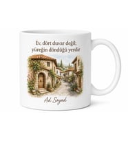Yöresel Ev Temalı Kişiye Özel Baskılı Kupa Bardak Hediye