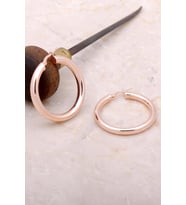 Trend Rose Gümüş Kalın 37 mm Halka Küpe 4977
