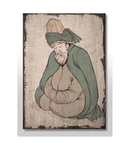 25cmX35cm Ahşap Tablo Mevlana Celaleddin-i Rumi
