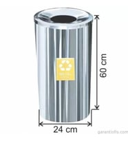 Garanti Metal 1802 Metal İçin Geri Dönüşüm Çöp Kovası (27 Litre)
