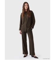 LCW Modest Kahverengi Beli Lastikli Geniş Paça Kadın Pantolon