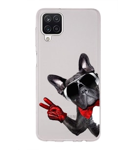 PrintiFy Samsung Galaxy A12 ile Uyumlu 1mm Slim Fit Köpek 2 050e Baskılı Şeffaf  Kılıf
