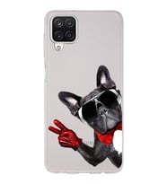 PrintiFy Samsung Galaxy A12 ile Uyumlu 1mm Slim Fit Köpek 2 050e Baskılı Şeffaf  Kılıf