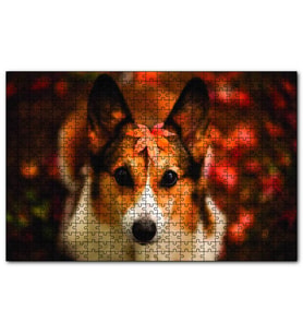 Cakapuzzle  Ormanda Yapraklı Köpek 120 Parça Puzzle Yapboz MDF (Ahşap)