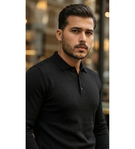 Erkek Düğme Yakalı Triko