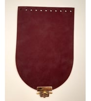 Angel Çanta Aksesuar 15x22 cm Süet Nubuk Deri Bordo Renk Kapak Light Gold Metalli