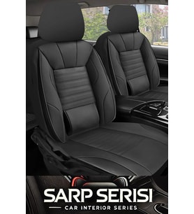Renault Clio 5 Hatchback 2020  Aracınıza Uyumlu Siyah Sarp Serisi Bel Destekli Kılıf (Karışık)