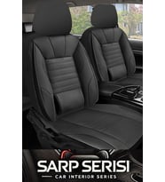 Renault Clio 5 Hatchback 2020  Aracınıza Uyumlu Siyah Sarp Serisi Bel Destekli Kılıf (Karışık)