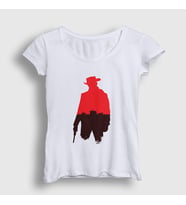 Presmono Kadın Beyaz Waggon Film Django Unchained T-Shirt 243898tt