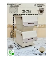 Çiftli Bej Patateslik ve Çok Amaçlı 24L Sepet Seti