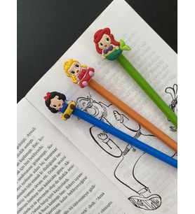 Disney Princess Figürlü Sevimli Kalem Süsü 3'lü Set