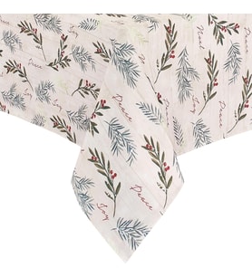 Elrene Home Fashions Tatil Ağacı Süslemeleri Kumaş Masa Örtüsü, Noel Masa Örtüsü, 152,8 cm x 300,8 cm, Dikdörtgen