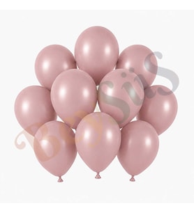 Toz Pembe Renk Lateks Retro Balon (13 cm) - 10 Adet