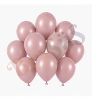Toz Pembe Renk Lateks Retro Balon (13 cm) - 10 Adet