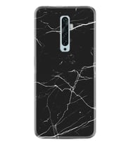 Oppo Reno 2Z 4 Lite 4 Pro 5 6 7 A31 Kılıf Desemli Silikon Siyah Mermer 1299