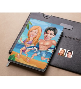 Bk Gift Kişiye Özel Sevgililer Karikatürlü Beyaz Defter-8 , Arkadaşa Hediye , Sevgiliye Hediye