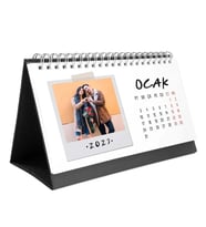 Kişiye Özel 12 Fotoğraflı Pola Kart 2027 Masa Takvimi - Siyah