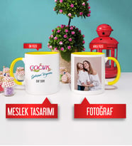 Çocuk Gelişimi Uzmanı Kupa Bardak Sarı Fotoğraflı