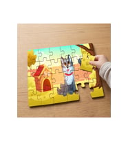 Mutlu Köpek ve Kulübesi Tasarımlı 24 Parça Ahşap Çocuk Puzzle MPK0374